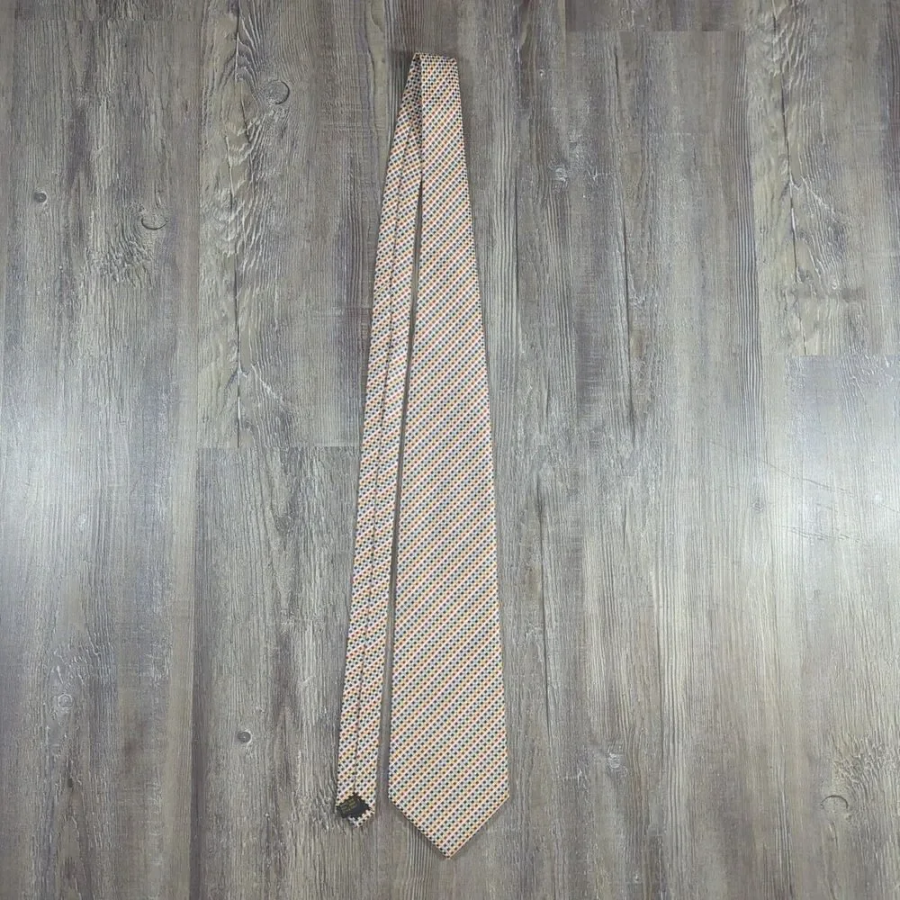Ermenegildo Zegna Tie Men's Necktie Multicolor Geometric Silk Italy Modern